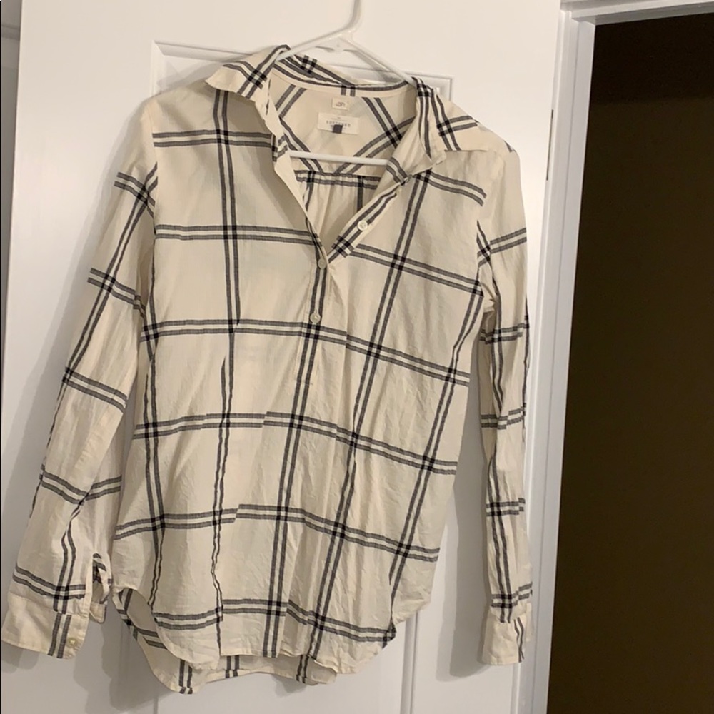 Plaid cream top
